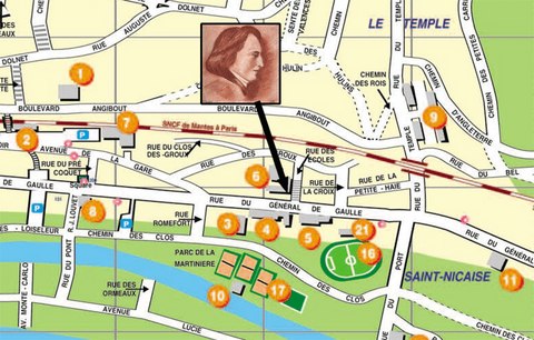 Plan accès école de musique Frédéric Chopin à Vaux sur Seine