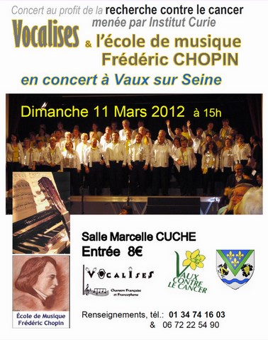 Affiche Concert Vaux contre le Cancer