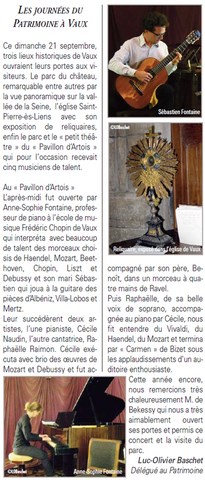 Article Vaux Nouvelles de novembre 2014